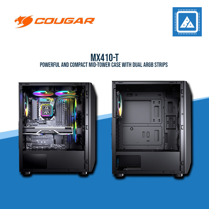COUGAR CASE MX410-T / MID TOWER / Mini ITX / Micro ATX / ATX MOTHERBOARD TYPE TEMPERED GLASS COUGAR CASE MX410-T / MID TOWER / Mini ITX / Micro ATX / ATX MOTHERBOARD TYPE TEMPERED GLASS